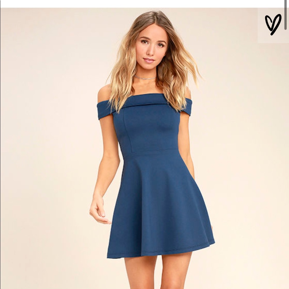 Lulu’s Season is Fun Off the Shoulder Skater Dress